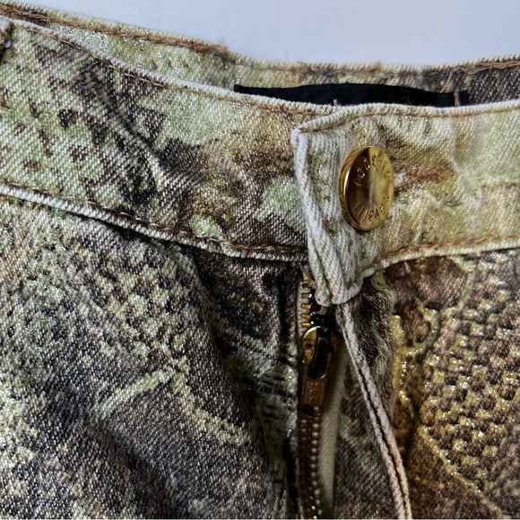 Roberto Cavalli Rare Pattern Vintage Baroque Print Metallic Bootcut Jean… - Picture 5 of 12